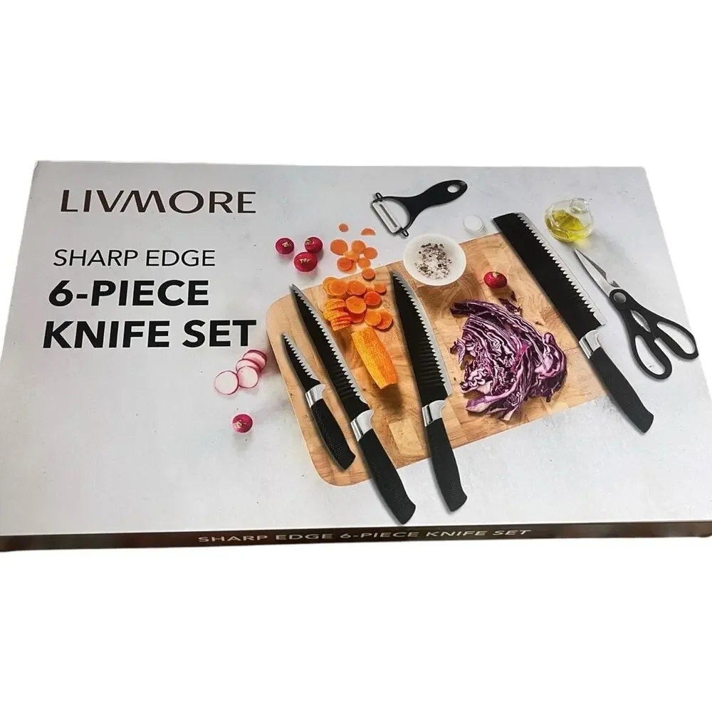 Livmore Sharp Edge 6 Piece Kitchen Knife Set NWT